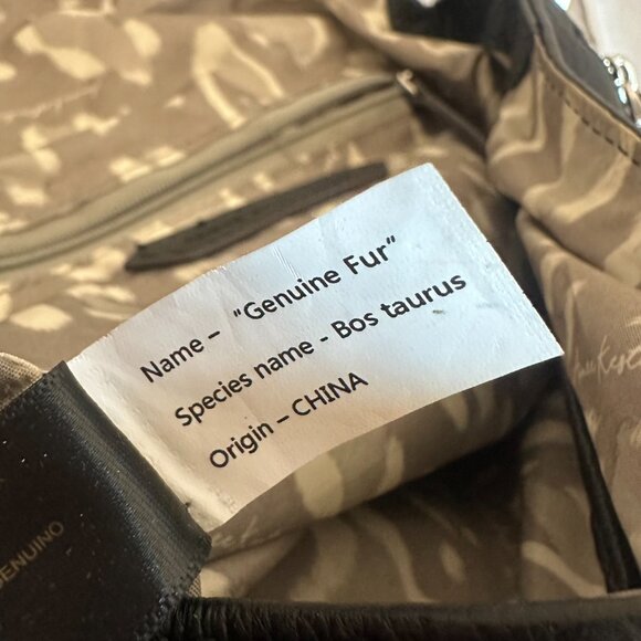 Aimee Kestenberg Genuine Fur Crossbody Purse Shoulder Bag Rainbow Speckle Print - Picture 11 of 13